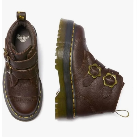 Dr Martens Devon Flower Platform Boots - Picture 1 of 7